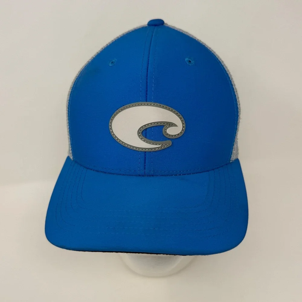 Costa Del Mar Blue Grey Trucker Hat Snapback Mesh Fishing Cap FQS900226 600U